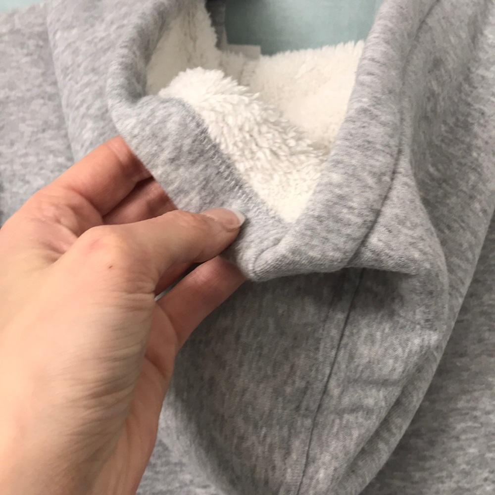 Grey Fleece Lined Zip Up Hoodie - Picture 8 of 8